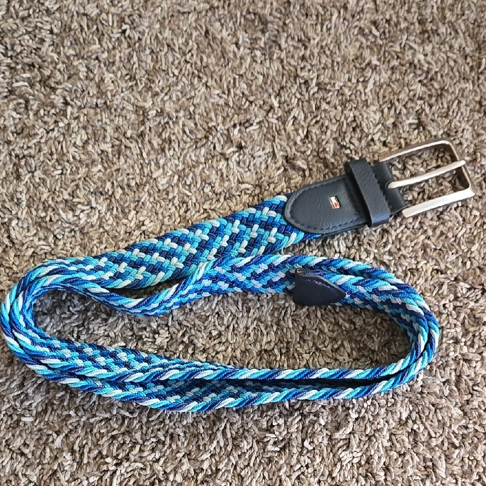 Tommy Hilfiger Blue and Black Braided Belt
